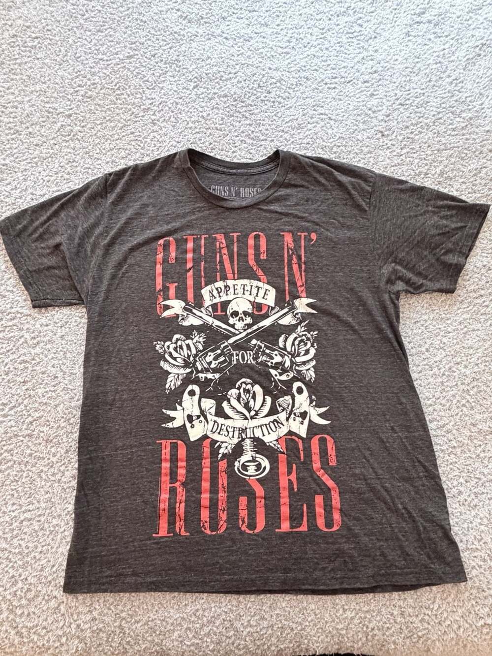 Guns N Roses Appetite For Destruction Graphic T-Shirt Size Large Gray